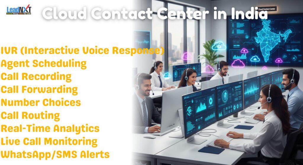 Discover LeadNXT’s advanced cloud contact center solutions in India. Empower your business with AI chatbots, WhatsApp API, IVR, voice broadcasting, and toll-free numbers for smarter customer engagement.
